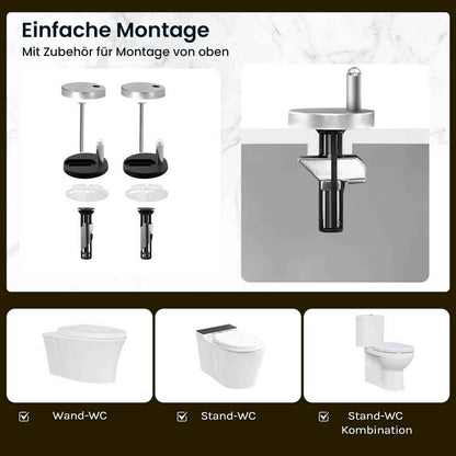 Toilettendeckel, WC Sitz mit Absenkautomatik, Klobrille, O-Form, Abstraktes Marmormuster
