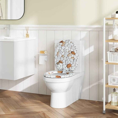 Toilettendeckel mit Absenkautomatik, WC Sitz Quick-Release, O Form, MDF