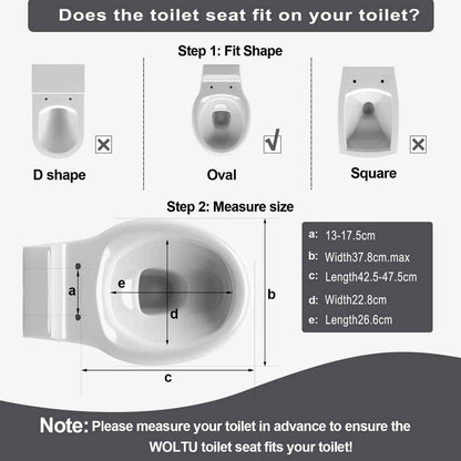 Toilettendeckel mit Absenkautomatik, WC Sitz Quick-Release, O Form, MDF