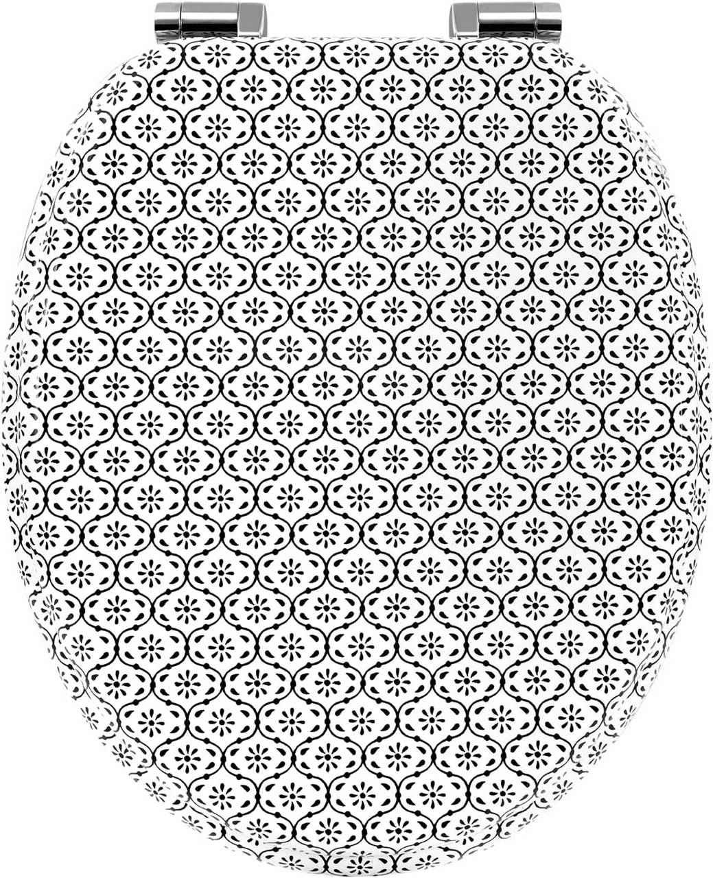 Toilettendeckel mit Absenkautomatik, WC Sitz Quick-Release, O Form, MDF