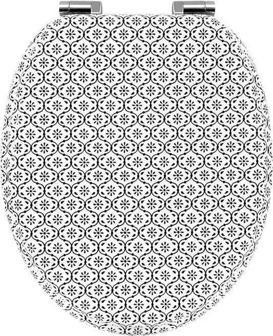 Toilettendeckel mit Absenkautomatik, WC Sitz Quick-Release, O Form, MDF