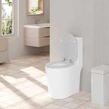 Toilettendeckel mit Absenkautomatik, WC Sitz Quick-Release, O Form, MDF
