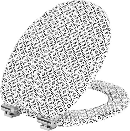 Toilettendeckel mit Absenkautomatik, WC Sitz Quick-Release, O Form, MDF