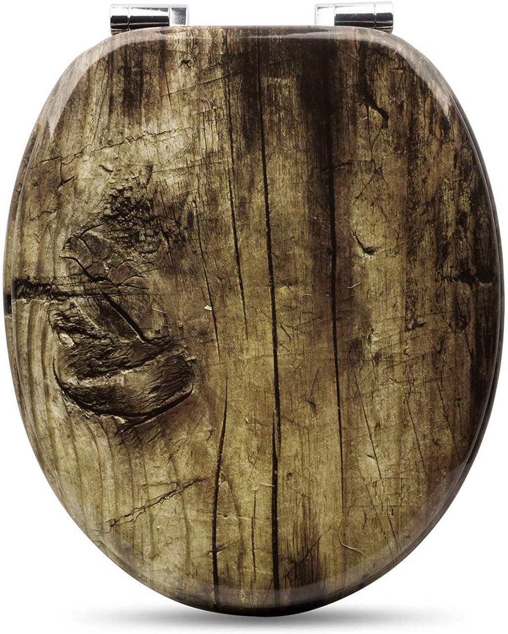 WC-Sitz mit Absenkautomatik MDF Holzkern Softclose Scharnier Old Tree - Palo24