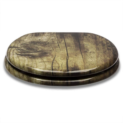 WC-Sitz mit Absenkautomatik MDF Holzkern Softclose Scharnier Old Tree - Palo24