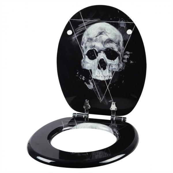 Toilettensitz MDF mit Absenkautomatik Skull Black