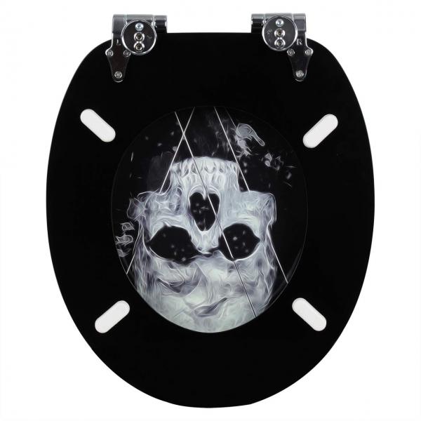 Toilettensitz MDF mit Absenkautomatik Skull Black