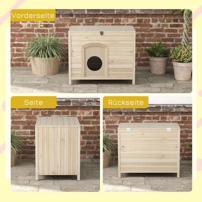 lettiera pieghevole per gatti in legno massello