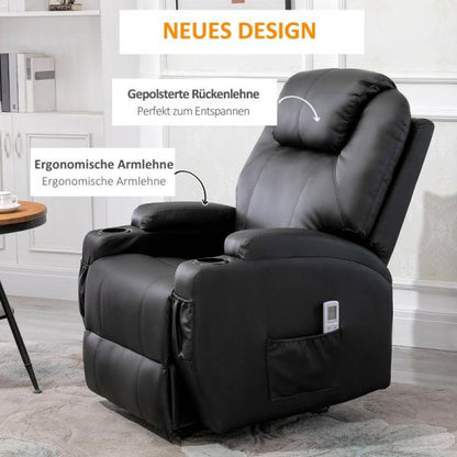 Fauteuil de massage électrique fonction massage fonction inclinable mousse noir