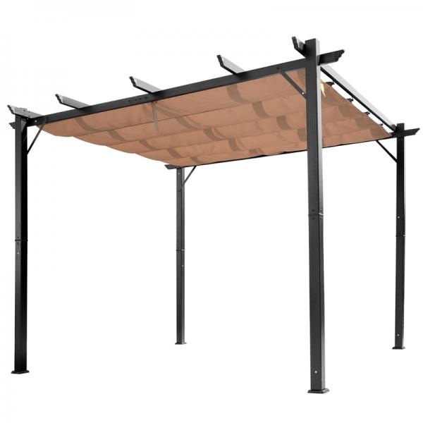 Pavillon Pergola mit einstellbarem Stoffdach 300 cm x 400 cm x 223 cm - Palo24