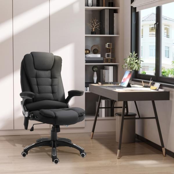 Fauteuil de massage, fauteuil de direction avec fonction massage, chaise de bureau, noir