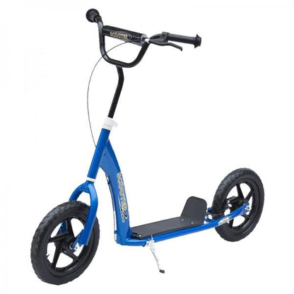 Kinderroller mit Hinterbremse Kickscooter 12 Zoll Tretroller Cityroller Kickboard Höhenverstellbar Stahl EVA Blau