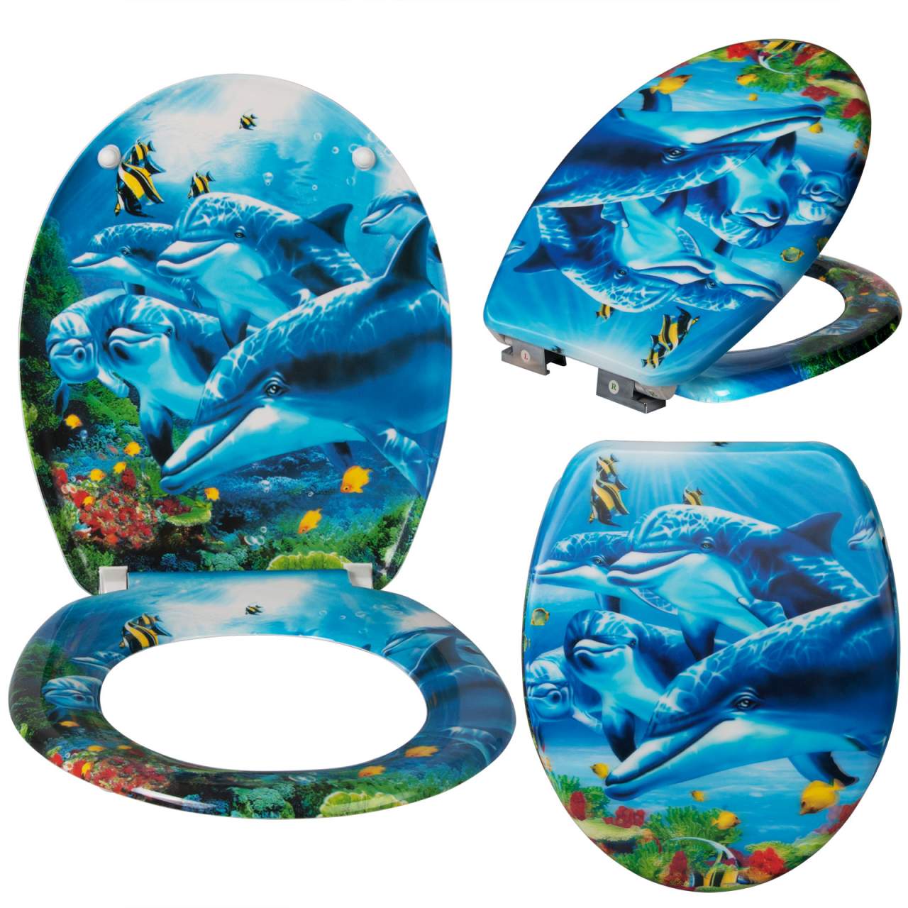 WC-Sitz Duroplast mit Absenkautomatik Delfine - Palo24