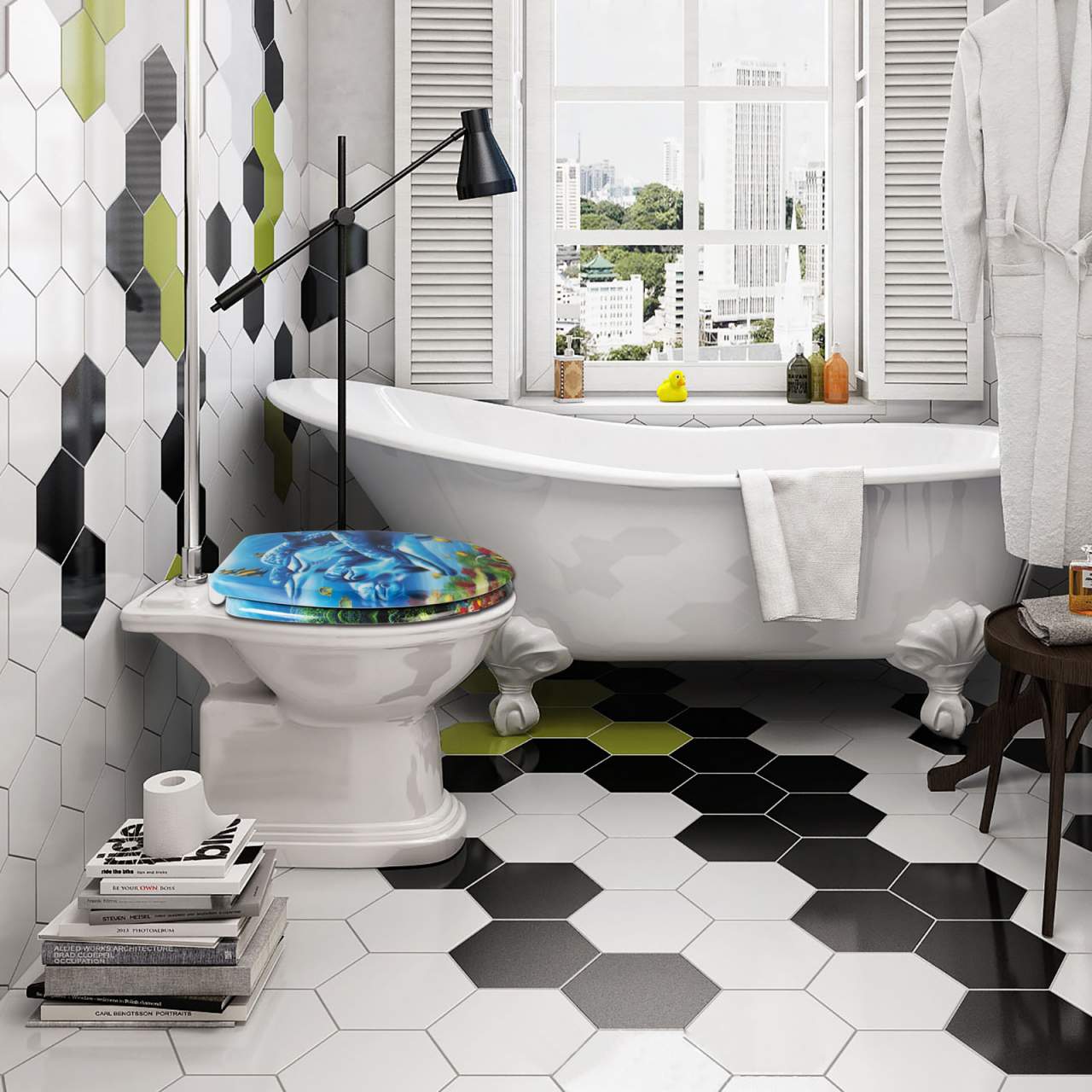 WC-Sitz Duroplast mit Absenkautomatik Delfine - Palo24