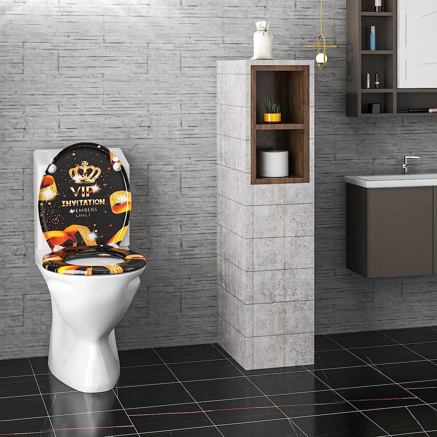 WC-Sitz Duroplast mit Absenkautomatik gold VIP - Palo24