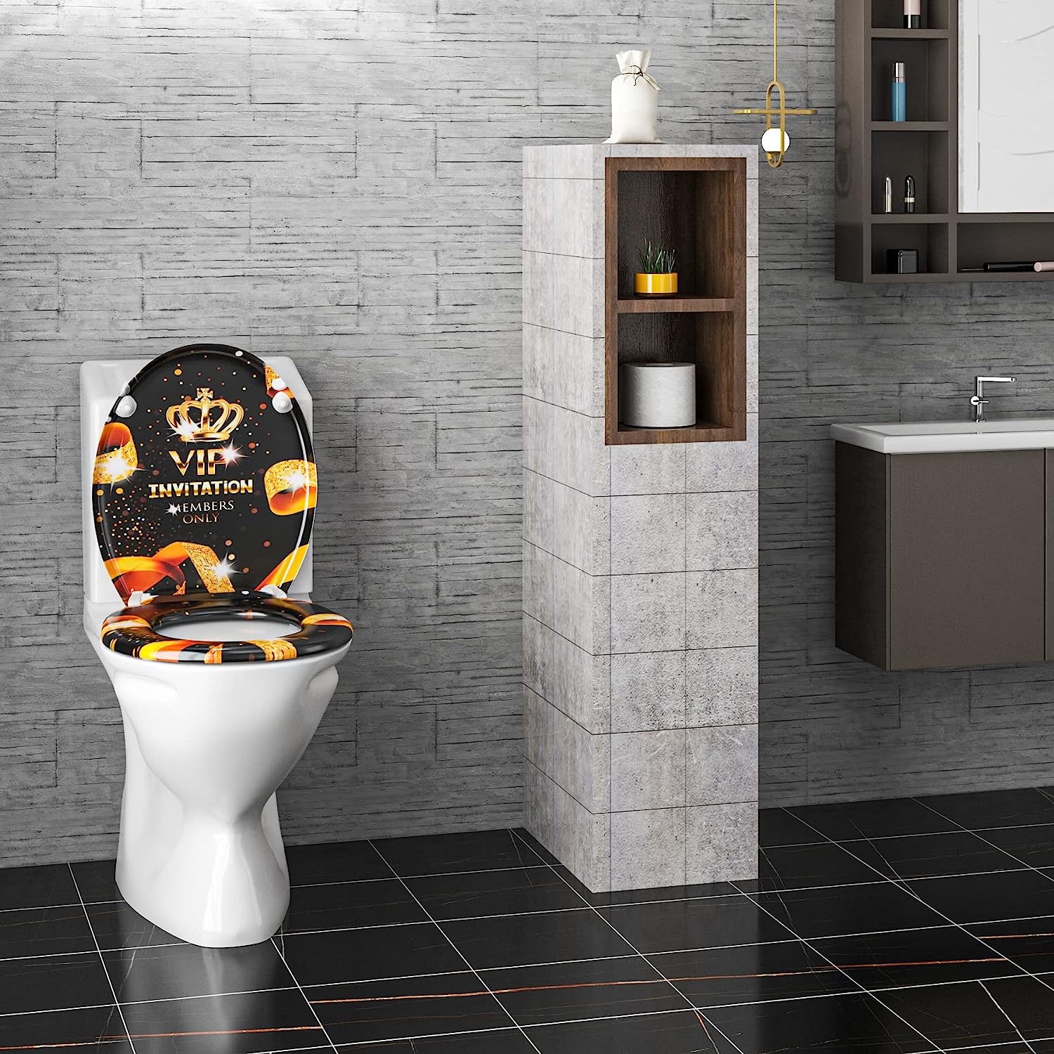WC-Sitz Duroplast mit Absenkautomatik gold VIP - Palo24