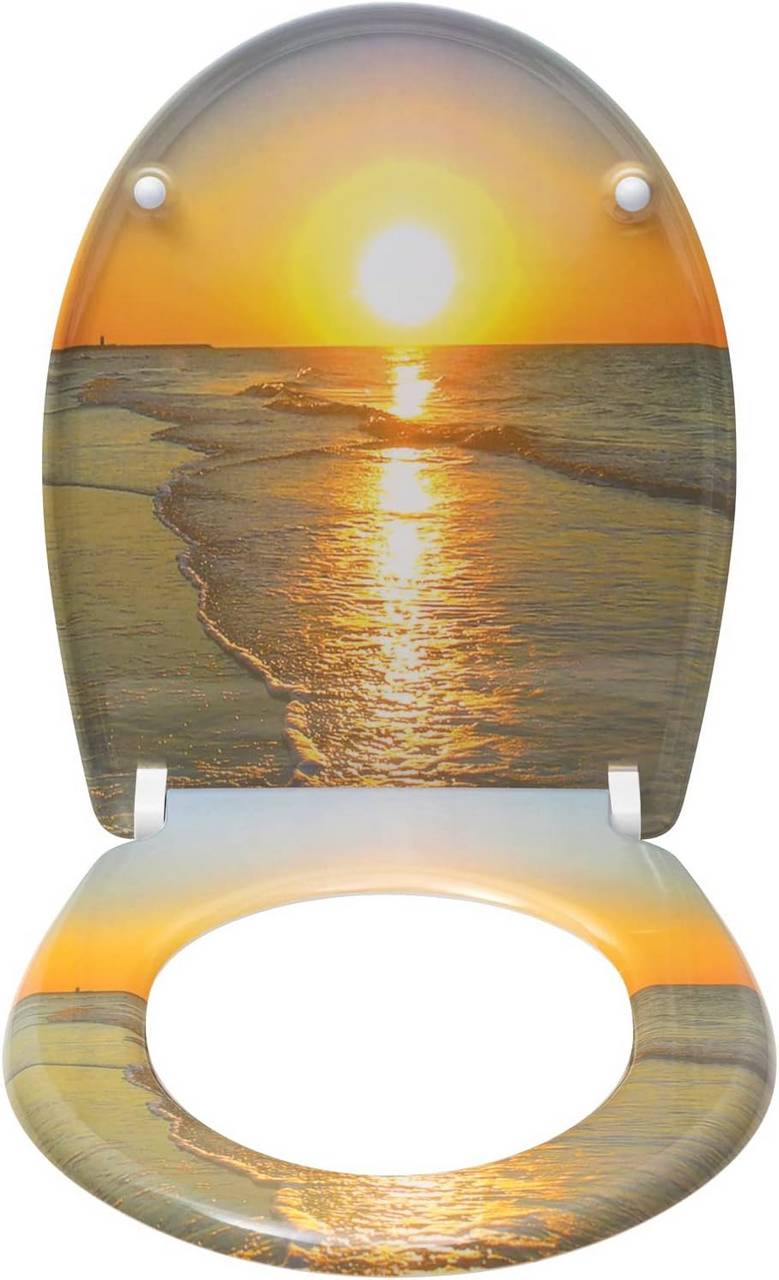 WC-Sitz Duroplast Sonnenaufgang mit Absenkautomatik und Schnellbefestigung - Palo24