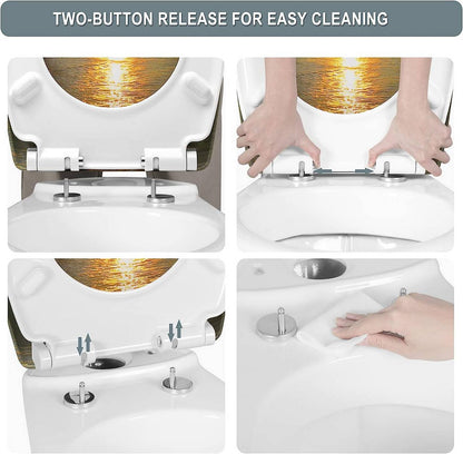 WC-Sitz Duroplast Sonnenaufgang mit Absenkautomatik und Schnellbefestigung - Palo24