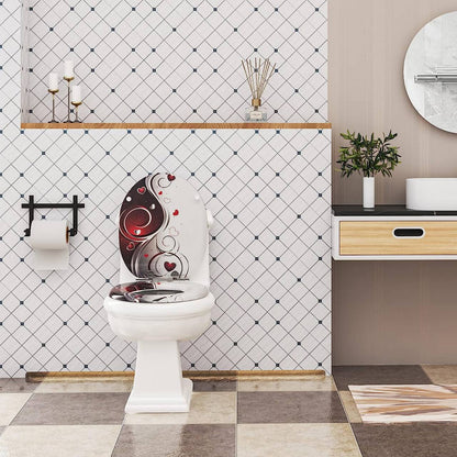 WC Sitz mit Absenkautomatik verchromt Scharniere Herzen - Palo24