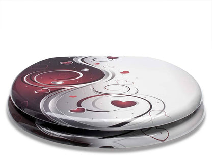 WC Sitz mit Absenkautomatik verchromt Scharniere Herzen - Palo24