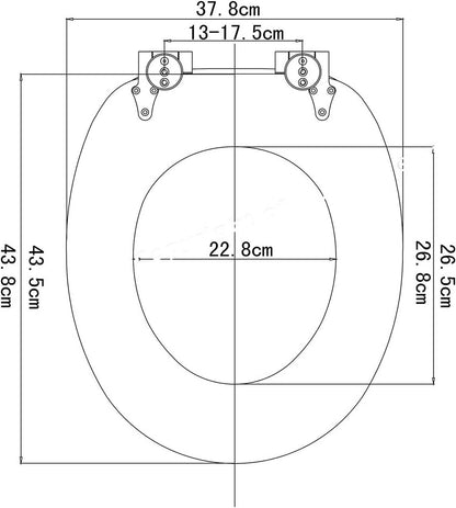 WC Sitz mit Absenkautomatik verchromt Scharniere Herzen - Palo24