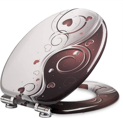 WC Sitz mit Absenkautomatik verchromt Scharniere Herzen - Palo24