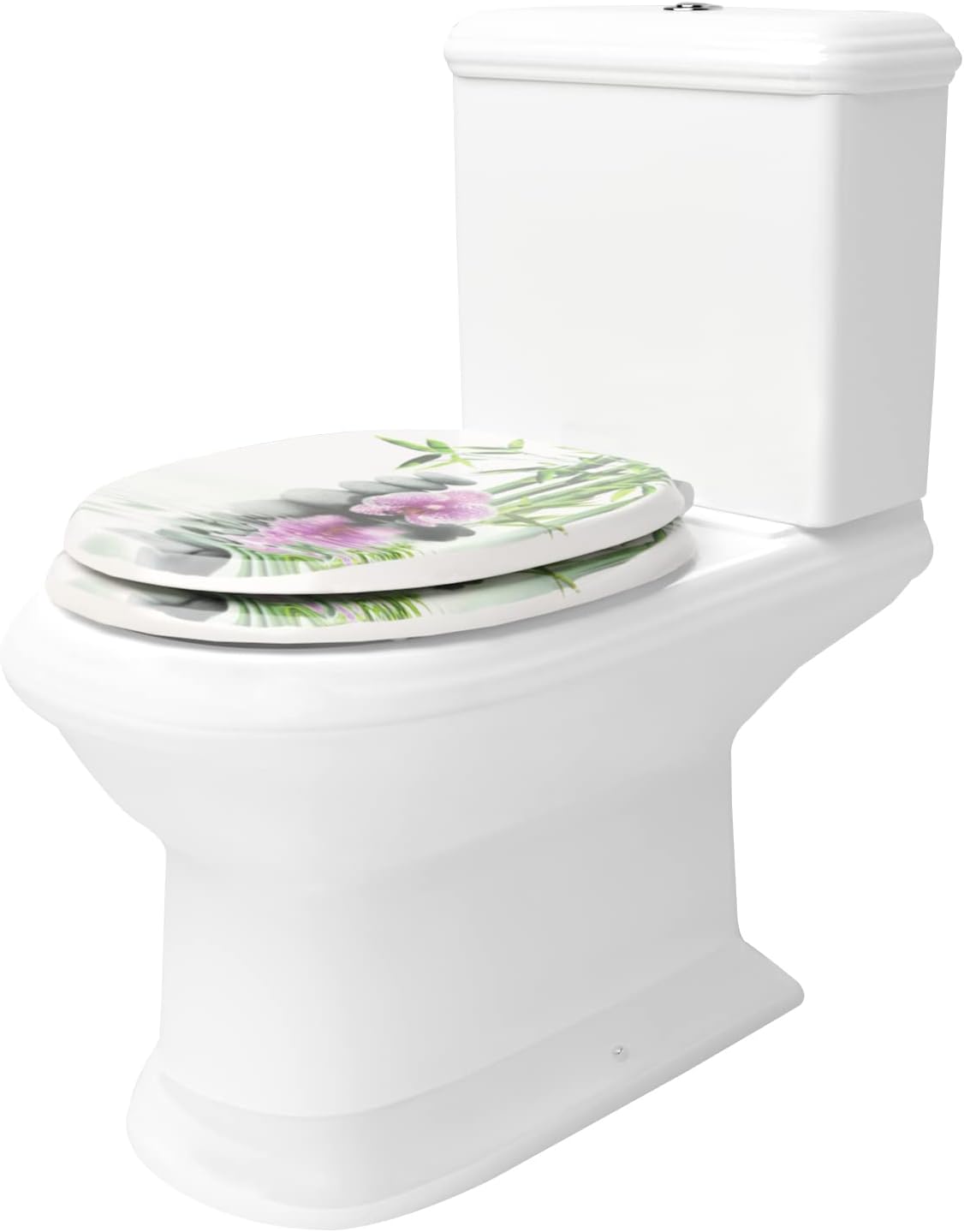 WC-Sitz MDF mit Absenkautomatik Softclose Scharnier Steine Blumen