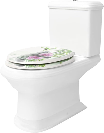 WC-Sitz MDF mit Absenkautomatik Softclose Scharnier Steine Blumen