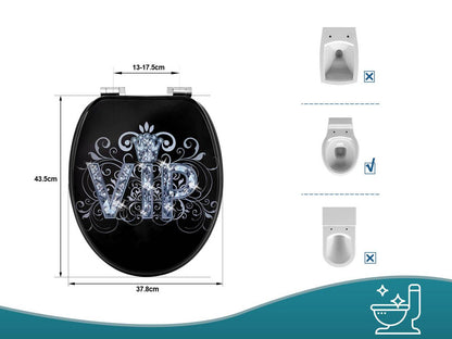 WC-Sitz Toilettensitz mit Absenkautomatik MDF Holzkern Softclose Scharnier - Palo24