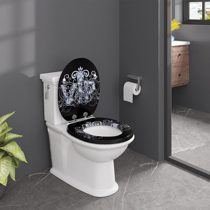WC-Sitz Toilettensitz mit Absenkautomatik MDF Holzkern Softclose Scharnier - Palo24