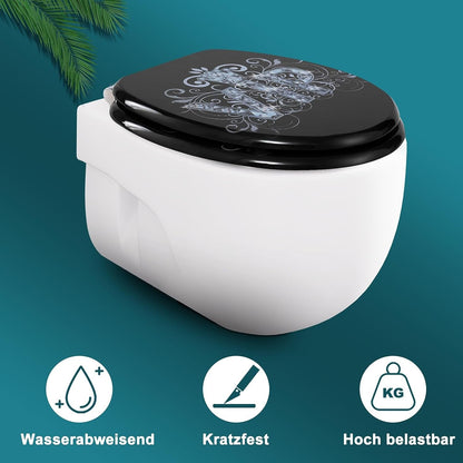 WC-Sitz Toilettensitz mit Absenkautomatik MDF Holzkern Softclose Scharnier - Palo24