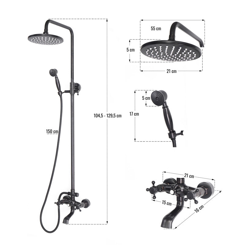 Duschhahn Brausebatterie YORK Schwarz - Palo24