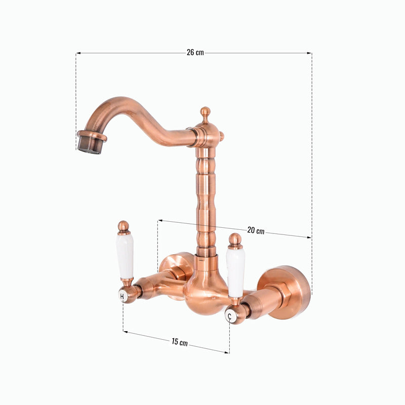 Wandbatterie COPPER 2 Roségold Weiss - Palo24