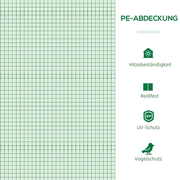 Foliegewächshaus mit Fenster Treibhaus Tomatenhaus Frühbeet 180 x 90 x 70 cm Grün