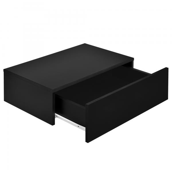 Comodino Oslo set da 2 46x30x15 cm pensile con cassetto nero lucido