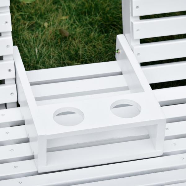 Hängebank mit Klapptisch und Becherhaltern Naturholz weiss - Palo24