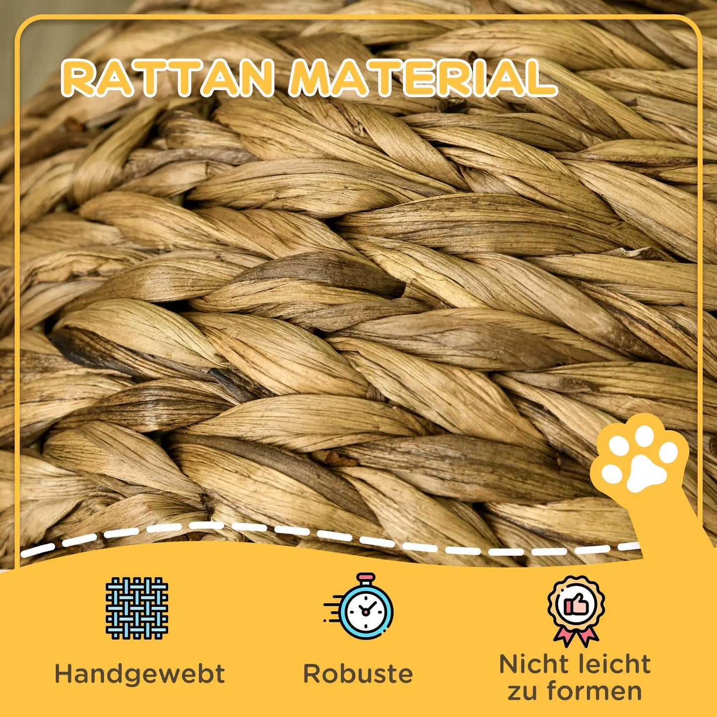 Grotta per gatti, cuccia per gatti con cuscino, marrone, 42 x 33 x 52 cm