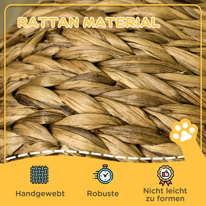 Grotta per gatti, cuccia per gatti con cuscino, marrone, 42 x 33 x 52 cm