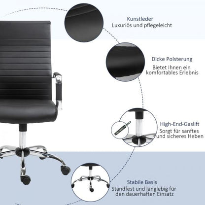 Höhenverstellbarer Bürostuhl Drehstuhl Schwarz