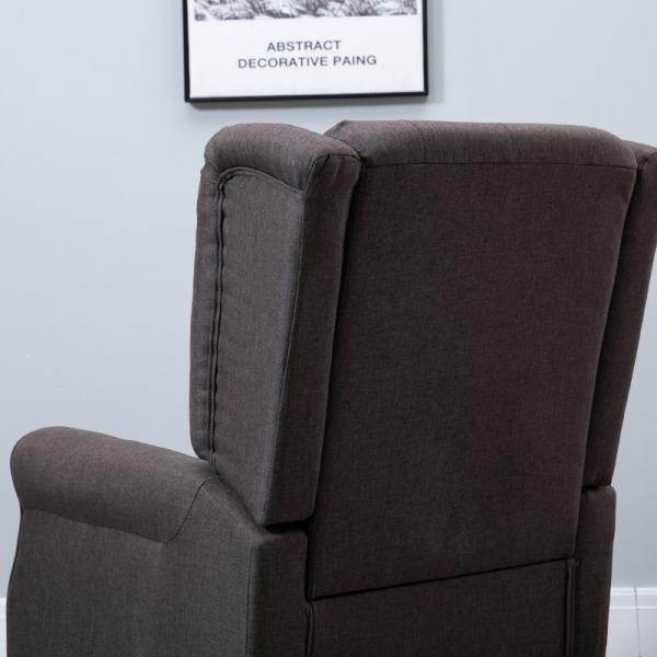 Einzelsessel Relaxsessel Ohrensessel Einzelstuhl Akzentsessel mit Tufting Holzfüße Polyester Braun - Palo24