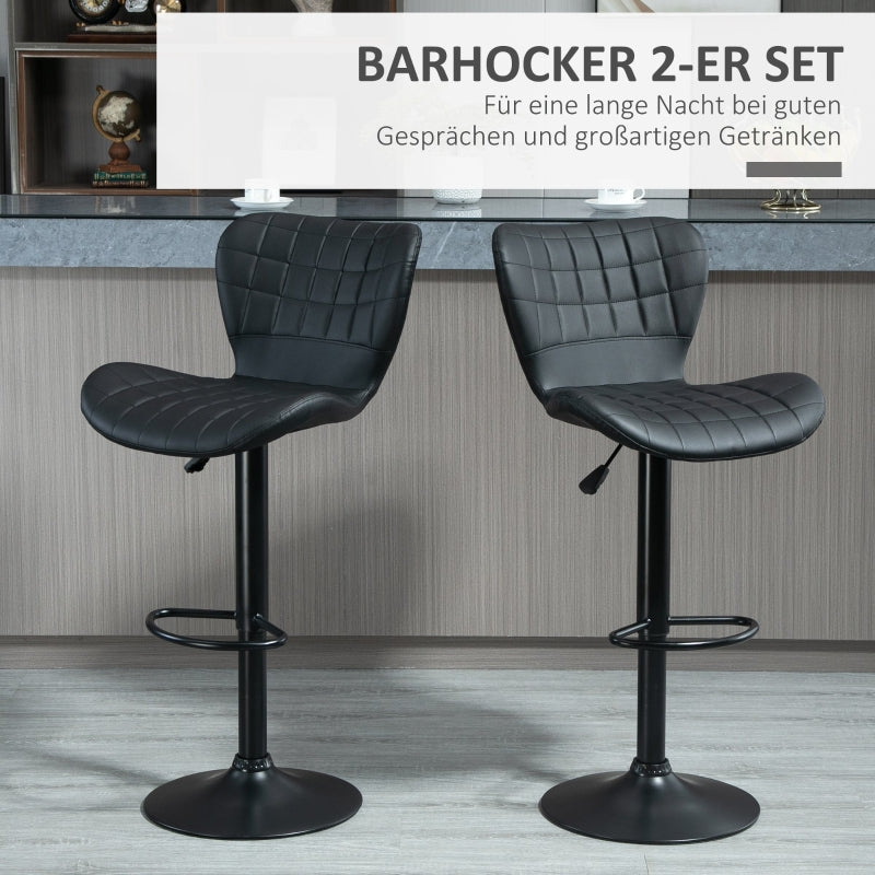 2-er-Set Barhocker Retrodesign Schwarz