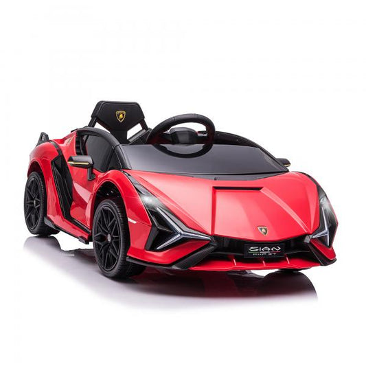 Kinderfahrzeug 2 Fahrmodi Lamborghini SIAN SUV-Auto-Spielzeug Elektroauto (MP3/USB) Licht 3–5 Jahre PP Metall Rot