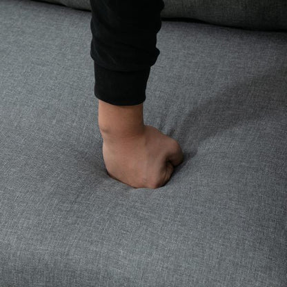 Ecksofa mit Schlaffunktion mit Bettkasten Hellgrau - Palo24