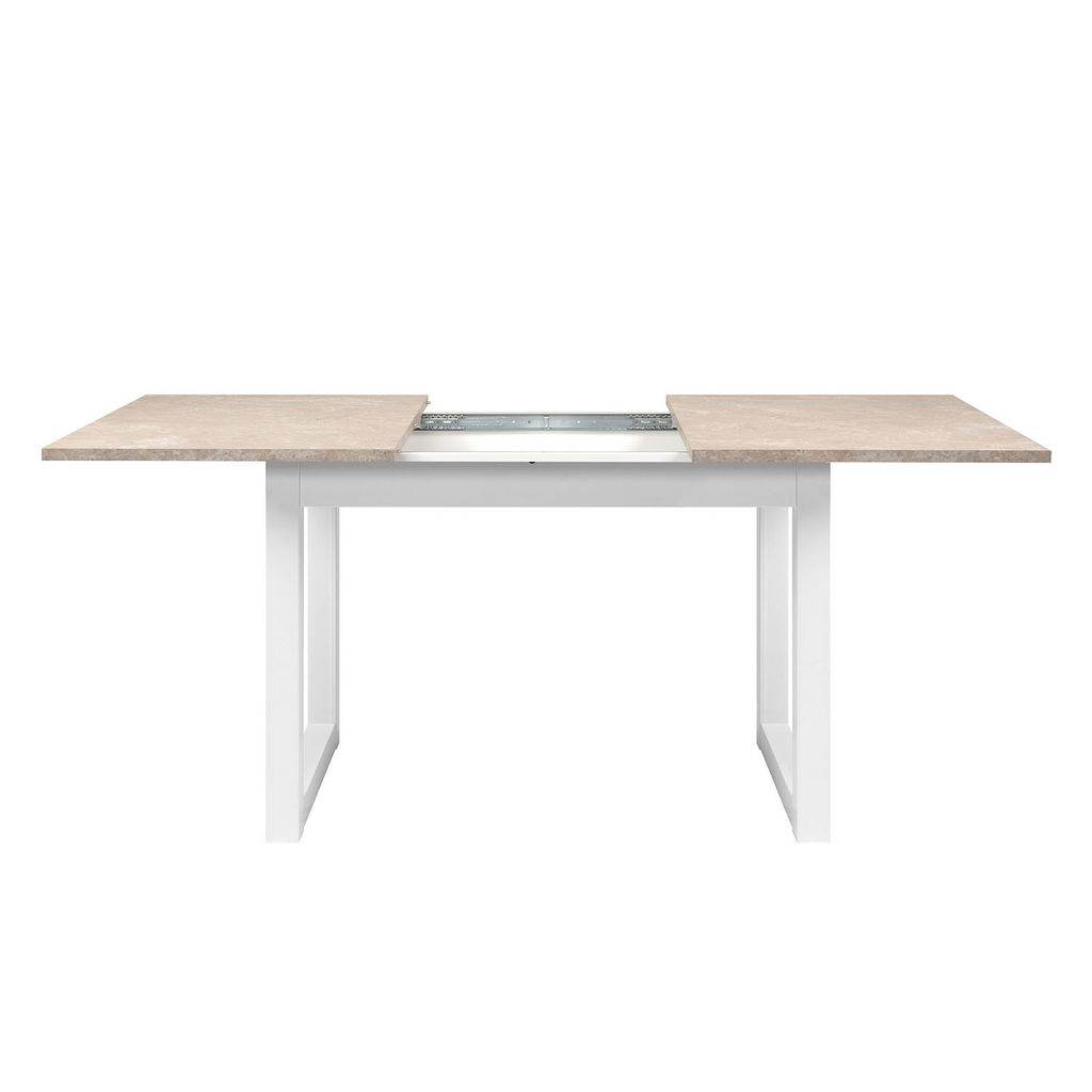 Esstisch ausziehbar 120x80 cm Sandstein Weiss - Palo24