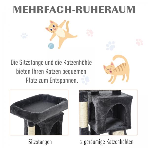 Kratzbaum Katzenkratzbaum mit Sisalsäulen Katzenbaum Dunkelgrau - Palo24