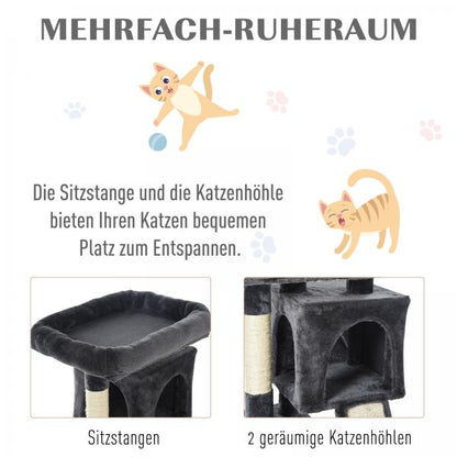 Kratzbaum Katzenkratzbaum mit Sisalsäulen Katzenbaum Dunkelgrau - Palo24