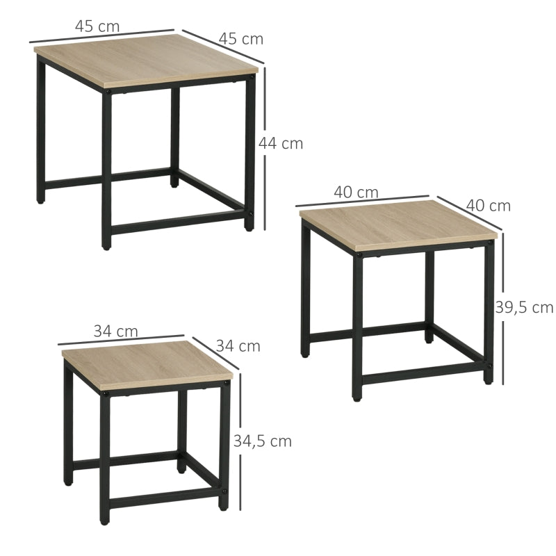 Satztisch 3er-Set Holzoptik