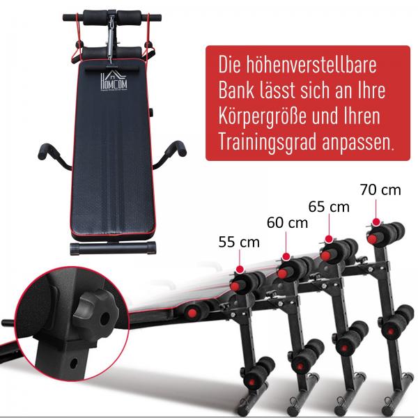 Sit Up Bank Bauchtrainer Trainingsbank Widerstandsbänder Stahl