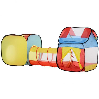 Pop up Kinderspielzelt 3-teiliges Kinderzelt Babyzelt Tunnel Faltbar Polyester 230 x 70 x 89 cm