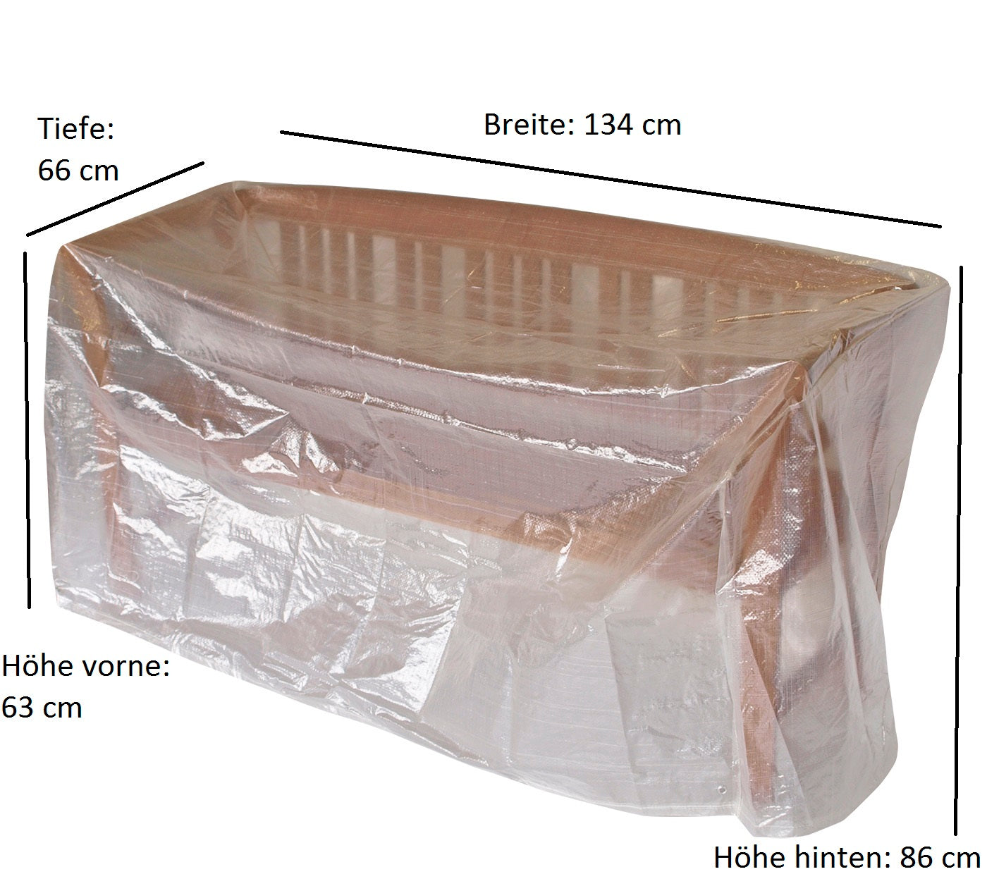 Housse de banquette 2 places 134cm, PE transparent